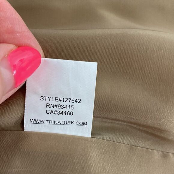 Trina Turk Sand Color Single Button Closure Blazer Jacket Size 8 - Picture 10 of 12